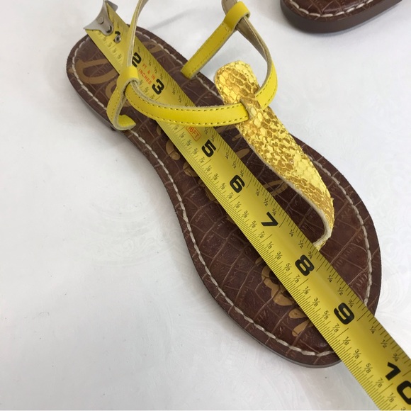 Sam Edelman | Gigi Snake Print Sandal Yellow 6 - Picture 8 of 10